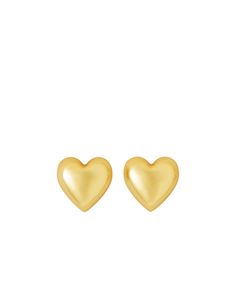 Gold tone heart stud earrings Classic Valentine's Day Heart Earrings, Roxanne Assoulin, Love Show, Heart Earring, S Jewelry, Golden Earrings, Puffed Heart, Heart Stud Earrings, Gold Stud Earrings