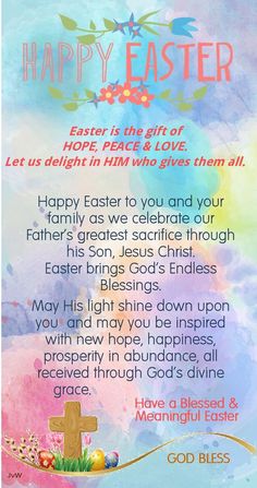 an easter card with the words happy easter