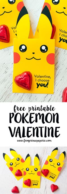 pokemon valentine cards with the text free printable