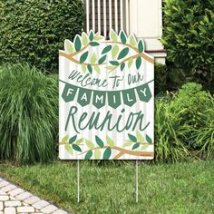 PRICES MAY VARY. Family Tree Reunion Yard Sign Decoration INCLUDES Welcome To Our FAMILY Reunion corrugated plastic yard sign and 2 sturdy stakes for displaying. PERFECT FOR ANY LOCATION! Family Tree Reunion Yard Sign SIZE 17 inches wide x 23 inches tall. Vibrant family tree yard decor is an easy way to decorate for a family gathering party. Both adults and kids will love these Family Tree Reunion party supplies. Display in front yards of your home or party venue. EASY TO USE: Family Reunion Dec Family Gathering Decorations, Family Reunion Party Decorations, Family Reunion Decorations Outdoor, Family Reunion Backdrop Ideas, Family Reunion Decorating Ideas, Family Reunion Ideas Decorations, Family Reunion Centerpiece Ideas, Tree Themed Party, Family Reunion Sign