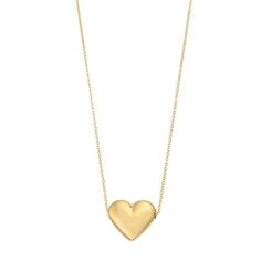 You'll love your look whenever you wear a pair this 14k gold Au Naturale puffed heart necklace with your favorite outfits. You'll love your look whenever you wear a pair this 14k gold Au Naturale puffed heart necklace with your favorite outfits. Nickel free Metal: 14k gold Chain length: 18 in. Packaging: boxed Finish: polished Pendant size: 0.4"L x 0.4"W Chain type: cable Size: 18". Gender: female. Age Group: adult. Puffed Heart Necklace, Rose Gold Heart Necklace, Puffed Heart, Rose Gold Heart, Au Naturale, Gold Heart Necklace, Gold Chain Necklace, Gold Heart, Heart Of Gold