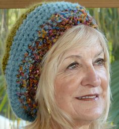 Hat Slouchy Green Blue Crochet Winter Woman by hatsbyanne1942, $45.00 Green Slouchy Yarn Hat, Green Yarn Hat With Short Brim, Green Crochet Hat For Fall, Blue Bohemian Beanie Hat, Green Brimmed Beanie, Green Bohemian Crochet Beanie Hat, Slouchy Brimmed Bohemian Hat, Bohemian Green Beanie Hat, Blue And Green Crochet