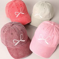 Bow Embroidered Baseball Cap, Stylish Casual 100% Cotton Outdoor Caps, Perfect Hat for Everyday Fashion, Adjustable Cap. It's a cool classic designed to add personal shade wherever you go! Perfect for dog walking, the beach, the gym, the pool, and everyday wear! It's fully adjustable and easy to style! ** 🧢 Detail & Features 🧢 ** - Bow Embroidered Design  - 6-Panel Design Cotton Baseball Cap - 100% Cotton - Adjustable Snap Closure - Relaxed Fit and Pre-Curved Visor *One Size Fits Most - Adjust Midsummer Dream, Gym Apparel, Hair Inspiration Long, Cute Caps, Preppy Summer Outfits, Outdoor Cap, Cap Hats, Embroidered Baseball, Embroidered Baseball Caps