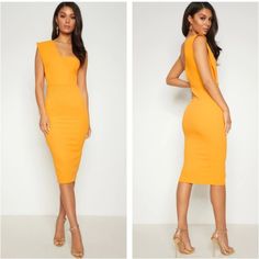 Doll, Add A Splash Of Color To Your Weekend Wardrobe With This Next Level Yellow Dress, The Perfect Piece For Special Occasions And Everything In Between. Featuring A Yellow Hue Material With A Draped One Shoulder Detail And A Figure-Skimming Bodycon Fit. Bright Vibes Are So In Right Now And This One Shoulder Dress Is Giving Us All The Chic Vibes This Season. Style This Dress With Strappy Heels And A Pendant Necklace For A Look That Will Have Heads Turning. Length Approx 108cm/42.5" (Based On A Yellow One-shoulder Mini Dress, Yellow Fitted Midi-length Dress, Yellow Sheath Bodycon Party Dress, Yellow One-shoulder Midi Dress For Evening, Yellow One-shoulder Mini Dress For Cocktail, Yellow Sheath Mini Dress For Party, Yellow One-shoulder Evening Midi Dress, Yellow One-shoulder Cocktail Mini Dress, Yellow One Shoulder Cocktail Mini Dress