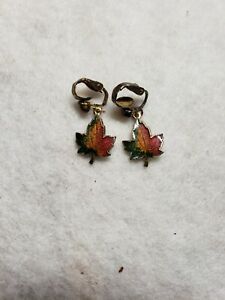 Fall Leaf, Vintage Fall, Earrings Cute, Vintage Clip, Dangling Earrings, I Try, Leaf Design, Clip On, Autumn Leaves