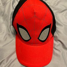 Marvel Spiderman Kids Hat Adjustable Nwt Red Adjustable Themed Hat, Novelty Red Cap Hat, Red Novelty Hat One Size Fits Most, Red Novelty Hat One Size, Red Novelty Hat, Red Themed Cap Hat, Themed Red Cap, Red Fun Cap Costume Hats And Headpieces, Red Fun Cap Costume Hat