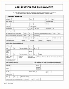 an application for employment form is shown