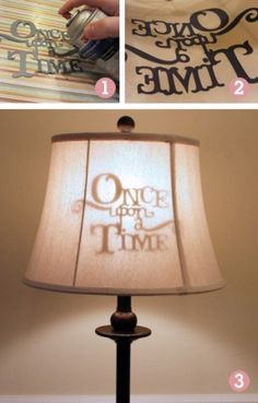 how to make a lamp shade using stencils from the book once upon time