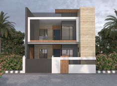 an architectural rendering of a two story house