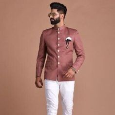 Handmade Light Grey Jodhpuri Bandhgala Blazer Jacket With | Etsy India Cotton Nehru Jacket With Long Sleeves For Wedding, Cotton Long Sleeve Nehru Jacket For Weddings, Long Sleeve Cotton Nehru Jacket For Wedding, Fitted Cotton Traditional Wear For Semi-formal Occasions, Fitted Cotton Semi-formal Traditional Wear, Formal Cotton Nehru Jacket With Long Sleeves, Formal Long Sleeve Cotton Nehru Jacket, Fitted Long Sleeve Blazer For Eid, Fitted Long Sleeve Eid Blazer