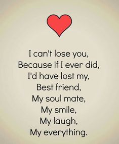 i can't lose you, because if ever did i have lost my best friend