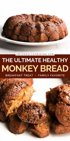 Looking for holiday brunch ideas? Here's The Ultimate Healthy Monkey Bread! Sweet with a cinnamon-spiced, caremel-like coating, this pull apart bread recipe is so decadent. No one will be able to resist it at your Christmas morning breakfast! Healthy Monkey Bread, Healthy Breakfast Bread, Holiday Brunch Ideas