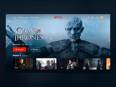 the game of thrones website is displayed on a computer screen, with multiple screenshots