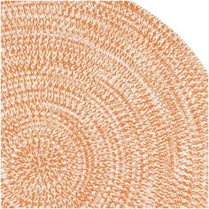 an orange and white area rug on a white background with the word,'i love you