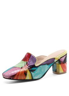 Upgrade your summer and spring wardrobe with the Selma Women's Mules by USS Shoes. Made of genuine leather, these mules feature a square heel for added style and comfort. Perfect for outdoor activities, the rubber sole provides traction. With a 3-inch heel, these mules are both fashionable and practical. Cheap Slippers, Dress Mules, Colorful Slippers, Womens Mules, Cross Training Shoes, Colorful Shoes, Genuine Leather Shoes, Womens Clogs, Mules Shoes