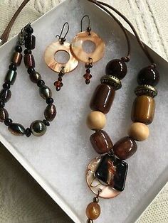 New Woman’s Necklace Earrings Bracelet jewelry 3piece set SHIPPING USPS CONUS | eBay Casual Brown Jewelry As Gift, Casual Wooden Beads Jewelry As Gift, Brown Jewelry With Colorful Beads, Casual Wooden Beaded Jewelry Gift, Brown Beaded Jewelry Gift, Casual Brown Jewelry With Colorful Beads, Adjustable Dangle Jewelry With Wooden Beads, Costume Jewelry With Colorful Beads In Brown, Casual Large Beads Jewelry For Gift