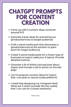 This pin is about chat gpt prompts for content creation Content Creation Aesthetic, Digital Marketing Logo, Work Hacks