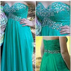 Blue Green, Floor Length Ball Gown. Top Is Sequin Sweetheart Neckline. Size Is 8, But Fits Me As A 6. I Bought This Dress New With Tags, And Wore It Once For A Few Hours. It Has Not Been Worn Since Then! This Dress Is In Great Condition! Green Floor, Prom Dress Color, Formal Prom Dress, Formal Dresses Prom, Ball Gown, Sweetheart Neckline, Prom Dress, Floor Length, New Dress