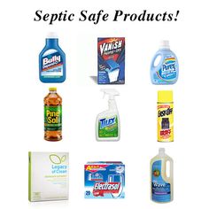 several different types of cleaning products on a white background with the words sepic safe products