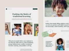 an article in the magazine is shown with images of children smiling and looking at each other