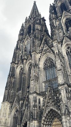 the large cathedral has many windows on it