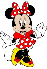 a cartoon mickey mouse with red and white polka dots