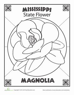 the mississippi state flower coloring page