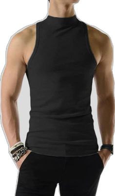 Fitted Sleeveless Cotton T-shirt, Fitted Black Tank Top T-shirt, Solid Color Sleeveless Casual T-shirt, Plain Cotton Casual Tank Top, Casual Plain Cotton Tank Top, Cotton Racerback Top, Casual Solid Sleeveless Top, Black Fitted Sleeveless T-shirt, Black Racerback Vest Top