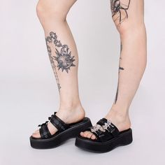 Black Punk Platform Sandals, Edgy Synthetic Sandals For Summer, Black Chunky Platform Sandals For Streetwear, Synthetic Sandals For Summer Concerts, Punk Style Open Toe Synthetic Sandals, Black Edgy Sandals With Spikes, Edgy Sandals For Spring Streetwear, Punk Style Chunky Platform Open Toe Sandals, Punk Chunky Platform Open Toe Sandals