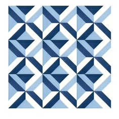 an abstract blue and white pattern with diagonals in the middle, on a white background