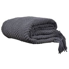 a gray blanket folded on top of each other