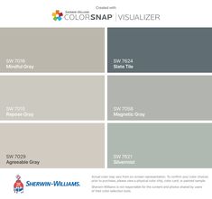 several shades of gray paint with the words colorsnap visualizer