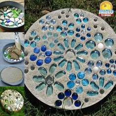 several pictures of different types of glass in the grass