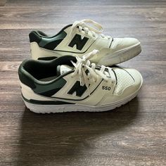 Brand New! Worn A Handful Of Times. Bottom Soles Are A Little Dirty, But Just Perfect! They Really Weren’t My Style. New Balance 550s, New Balance White, Shoes New Balance, New Balance Shoes, White Green, Womens Shoes Sneakers, New Balance, Shoes Sneakers, Women Shoes