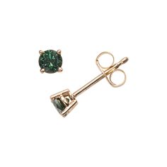 You'll love the dramatic elegance of these green diamond stud earrings. Comes in a gift box. Click on this JEWELRY & WATCHES GUIDE to learn about fit, styles, materials and more!Earring Details: Diameter: 3 mm Backings: post Metal: 14k gold Diamond Details: Total weight: 1/3 ct. Cut: round Color: green Setting: prong Image(s) may be enlarged to show detail. Diamond weights are approximate. Diamond total weights may vary between .01 and .08 ct. Some diamonds have fewer than 17 facets. Gemstones m Classic Diamond Earrings For May Birthstone Gift, Classic Diamond Earrings For May Birthstone, Fine Jewelry Green Diamond Earrings As Gift, Fine Jewelry Green Diamond Earrings For Gift, Green Diamond Earrings As Gift, Green Diamond Earrings For Gifts, Diamond Earrings For May Birthstone Gift, Green Diamonds, Post Metal