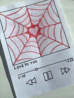 a drawing of a spider web with the words love to you on it