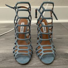 Beautiful Light Blue, Suede Sandals. Light Wear From Trying On In The House But Never Worn Outside. Great Condition, Very Comfortable. Recently Had Foot Surgery So I Can't Wear Heels, Otherwise I Would Keep Them. Shoes Steve Madden, Suede Sandals, Blue Suede, Beautiful Lights, Steve Madden Shoes, Shoes Women Heels, Surgery, Steve Madden, The House