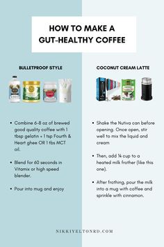 an advertisement with the words how to make a out - healthy coffee and what to use it