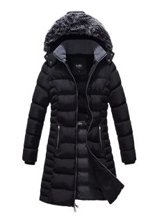 ELORA Women's Winter Coat with Polar Fleece Lining and Detachable Hood Amazon Coats, Jacket Png, Winter Coat Puffer, Women Winter Coat, Coat Puffer, Ladies Coat, Dressy Jackets