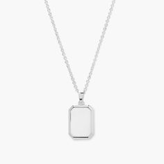 Anchor your latest layered look with our Willow Pendant Necklace. Our rectangular pendant is the perfect canvas for a bold monogram or initials and we love the delicate and timeless cable chain. Available in 14k gold plated or rhodium plated brass Pendant measures 3/4" by 5/8" 18" cable chain with 2" extender Lobster claw closure With engraving this item is FINAL SALE SKU: BYN1170 Classic Necklace With Adjustable Chain And Rectangular Pendant, Classic Necklaces With Adjustable Chain And Rectangular Pendant, Classic White Gold Initial Necklace, Classic Initial Pendant Chain Necklace, Rectangular White Gold Sterling Silver Necklace, White Gold Sterling Silver Rectangular Necklace, Classic Silver Chain Necklace With Initial Pendant, Classic Silver Initial Pendant Chain Necklace, Classic White Initial Necklace