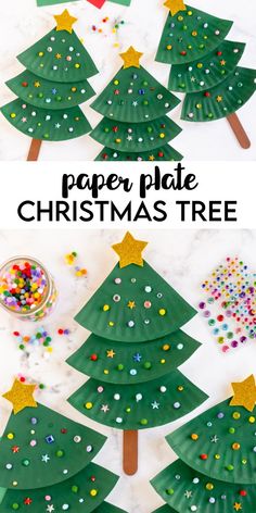 paper plate christmas tree craft for kids to make