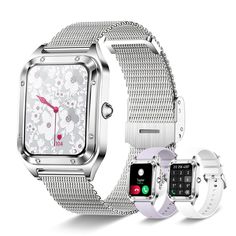 an image of two watches on display with the same watch face and bracelet attached to it