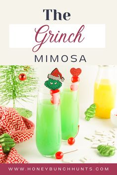 the grinch mimosa recipe is perfect for christmas and new year's eve