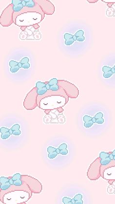 Cute Pink Sanrio Wallpaper, 3d Wallpaper Cute Sanrio, Subtle Sanrio Wallpaper, Light Purple Sanrio Wallpaper, Mymelody Background, 3d Perler Bead, Pixel Phone, Mood Wallpaper, Sanrio Wallpaper