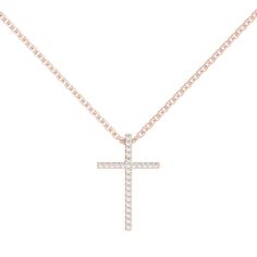 10K rose gold cross pendant with 27 round single cut diamonds weighing approximately 1/10 ct. tw. 18 inch 10K rose gold rope chain | 1/10 ct. tw. Diamond Cross Pendant Necklace | 10K Rose Gold | Helzberg Diamonds Diamond Cross Necklace, Helzberg Diamonds, Gold Rope Chains, Gold Cross Pendant, Diamond Cross Pendants, Diamond Cross, Broken Chain, Cross Jewelry, Gold Cross