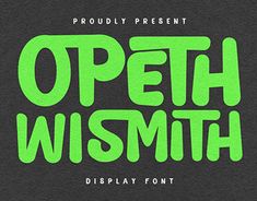 Check out new work on my @Behance profile: "Opeth Wismith Display Font" http://be.net/gallery/213104653/Opeth-Wismith-Display-Font Design Typography, Mood Boards, Writing