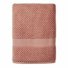 a pink towel on a white background