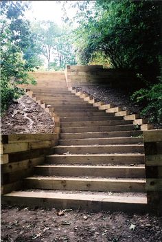 there are many steps going up the hill