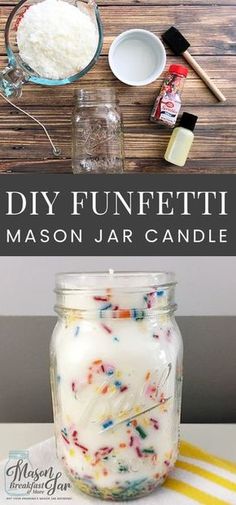 homemade diy funfetti mason jar candle recipe