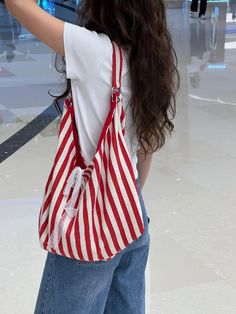 SPECIFICATIONS Brand Name: TAVIMART Types of bags: Shoulder & Handbags Main Material: CANVAS Lining Material: POLYESTER Shape: Casual Tote Hardness: SOFT Pattern Type: Striped Decoration: Bow Exterior: Silt Pocket Occasion: Versatile Closure Type: string Trendy Red Shoulder Bag For School, Casual Hobo Backpack Bag For Shopping, Large Capacity Red Canvas Summer Bag, Red Trendy Canvas Bag For School, Casual Red Canvas Bag With Adjustable Strap, Trendy Red Canvas Shoulder Bag, Casual Red Canvas Bag, Red Canvas Bags For Summer, Summer School Satchel Canvas Bag